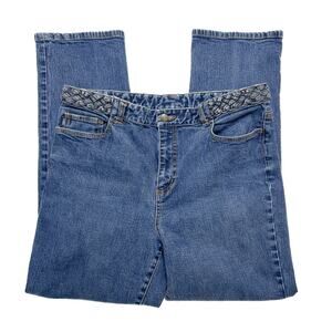 Ralph Lauren Lauren Jeans Co Braided Jeans Denim High Rise Women's 14 Western